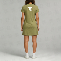 Robe T-shirt décontractée en coton pour femme, coupe ample, style simple et tendance, streetwear quotidien, robes personnalisables pour femme