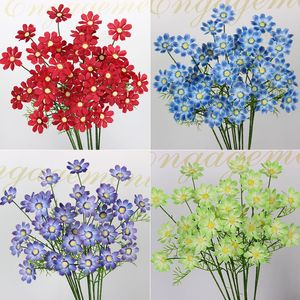 ดอกเดซี่สีแดงประดิษฐ์แบบก้านเดี่ยว ทำจากผ้าไหม สำหรับตกแต่งบ้านและงานแต่งงาน - Product Image 3