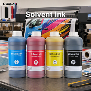 หมึกพิมพ์สี CMYK ขนาด 25PL 30PL 35PL 42PL กลิ่นน้อย สำหรับงานพิมพ์ป้ายโฆษณาภายนอกอาคาร ยี่ห้อ GOOSAM ขายส่ง ปริมาณมาก 1000 มล. - Product Image 1