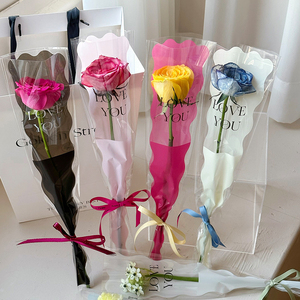 Bolsa de flauta para <span class=keywords><strong>una</strong></span> sola flor de <span class=keywords><strong>sirena</strong></span>, envoltura impermeable de OPP para floristería, para regalos de festival y ramos - Product Image 6