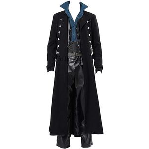 Veste longue vintage médiévale d'Halloween, vêtements pour hommes noirs, gothique steampunk punk, trench-coat pour hommes, surdimensionné, rétro, guerrier, chevalier - Product Image 6
