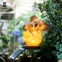 Sculpture de koala en fibre de verre 3D à énergie solaire, décoration de paysage de parc extérieur, lumière de jardin à LED