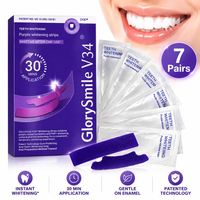 Bandes blanchissantes violettes pour les dents avec protection des gencives, correcteur de couleur PAP, blanchiment à domicile en 30 minutes