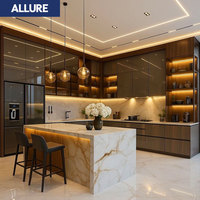 Allure Nouvelle Collection Promotion Vente en Gros Îlot de Cuisine Européen Complet en PVC de Haute Qualité avec Armoires Intelligentes