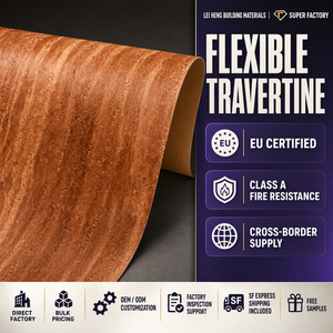 Panneaux muraux effet pierre <span class=keywords><strong>travertin</strong></span>, panneaux muraux flexibles, carreaux flexibles, décoration extérieure pour hôtel, villa, revêtement en briques - Product Image 1