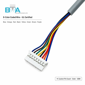 JST PH 2.0mm Pitch 8-pins draadkabelboom 460mm UL2464 26AWG 8-aderig grijze mantelkabel met 5mm verzinkte uiteinden voor PCB - Product Image 2