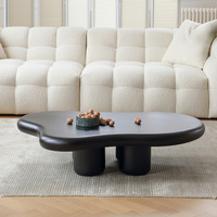 Table basse ATUNUS, style nordique minimaliste et luxueux, mini, unique, noire, élégante, petite unité, couleur crème, style nuage.