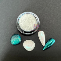 Blanc Chrome Shell Poudre Perle Sirène Pigment Solide Frottement Poussière Paillettes Poudre À Ongles