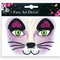 Autocollants 3D pour le visage en PVC, imperméables et écologiques, à motifs animaux, avec poudre scintillante effet diamant, pour maquillage de dessin animé, pour fêtes d'Halloween et de Noël 2026