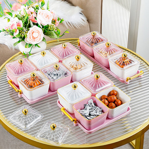 Fruit Platter Set With Lid 65998 Rectangular Storage <b>Box</b> For Snacks And Dried Fruit Coffee Table Use - Product Image 1