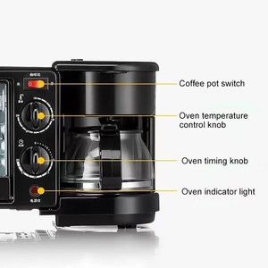 Macchina per la colazione multifunzione 3 in 1 da 9 litri con macchina da caffè, forno per pizza integrato e coperchio. - Product Image 3