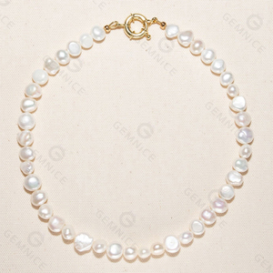 Collar de perlas de agua dulce extragrande de oro de 18k para mujer, joyería de lujo de Gemnel, Plata de Ley 925 - Product Image 4