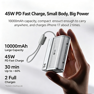 Nubia RedMagic Energy Module Power Bank, 10000mAh, 45W ชาร์จเร็วแบบสองทิศทาง, สายเคเบิลในตัว, จอแสดงผลดิจิตอล, รองรับการชาร์จเต็มกำลัง 40W - Product Image 3