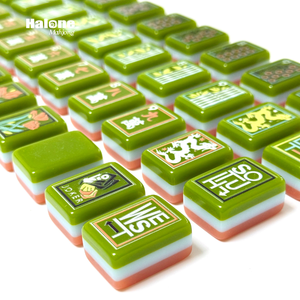 Ensemble <span class=keywords><strong>de</strong></span> Mahjong Américain Artistique <span class=keywords><strong>de</strong></span> Luxe, 160 Tuiles, 4 Couches, Design Personnalisé en Acrylique pour Soirée Jeu - Product Image 2