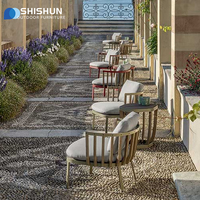 Chaise de jardin moderne pour villa, terrasse, cour, mobilier en teck, ensemble de meubles en aluminium pour hôtel et gîte, parc