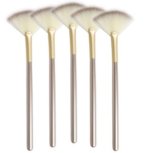 LUMA Hersteller OEM Benutzerdefiniertes Logo Gesichtsmaske Kosmetik Make-up Pinsel Weiß Einzelner Gesichts-Make-up-Fächerpinsel für Gesichtsbehandlungen - Product Image 1