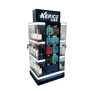 <span class=keywords><strong>Acrylic</strong></span> Hiển thị sáng đứng cho điện thoại di động phụ kiện máy tính để bàn <span class=keywords><strong>Acrylic</strong></span> USB sạc điện thoại hiển thị trường hợp với 3 kệ - Product Image 1