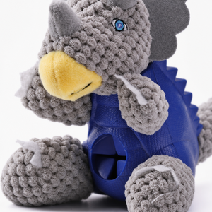 Jouet pour chien <span class=keywords><strong>Triceratops</strong></span>, distributeur <span class=keywords><strong>de</strong></span> friandises, jouet interactif en peluche et caoutchouc pour la distribution <span class=keywords><strong>de</strong></span> nourriture, pour chiens <span class=keywords><strong>de</strong></span> petite et moyenne taille, jouet à mâcher durable en forme <span class=keywords><strong>de</strong></span> dinosaure - Product Image 2