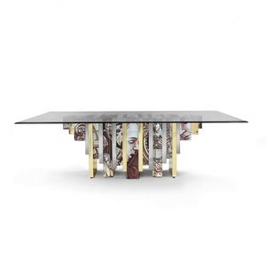 Mesa <span class=keywords><strong>de</strong></span> <span class=keywords><strong>Comedor</strong></span> <span class=keywords><strong>Rectangular</strong></span> <span class=keywords><strong>de</strong></span> <span class=keywords><strong>Vidrio</strong></span> Templado Pintada a Mano, Diseño Italiano <span class=keywords><strong>de</strong></span> Lujo, Muebles para el Hogar Bocadolobo Art, <span class=keywords><strong>Comedor</strong></span> - Product Image 1