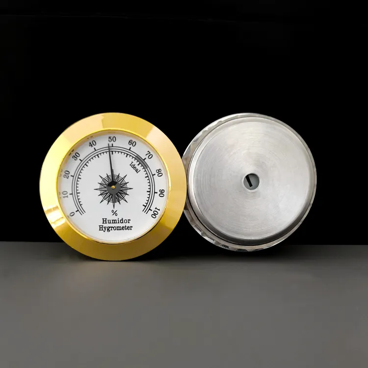 50mm silver Analog Hygrometer with Glass Face for Humidors Cigar Accessories CG-011S