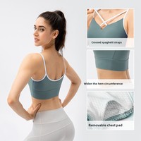 Ensemble de yoga personnalisé avec logo sur le devant, léger, recyclable, séchage rapide, extensible dans quatre directions, dos nu, grande taille, respirant, écologique, anti-UV