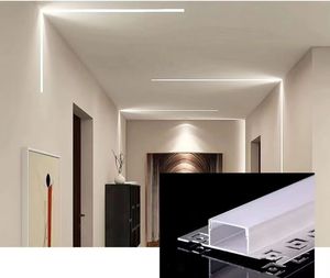 Perfil LED Empotrado en Yeso sin Moldura para Iluminación de Techo, Disipación de Calor, Canal LED con Ranura en T, Difusor Negro, Gran Venta - Product Image 4