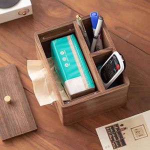 Caja de pañuelos de madera de nogal negro de estilo chino, caja de almacenamiento de 15,5x19,5x12 mm para uso doméstico - Product Image 4