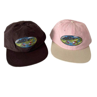 Casquettes Snapback non structurées à visière plate en sergé de coton, bicolores, avec patch brodé 6 panneaux, personnalisables en gros, style Hip Hop Sportif