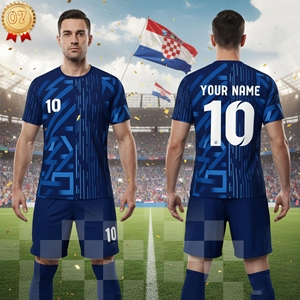 เสื้อฟุตบอลผู้ชาย OEM ผ้าโพลีเอสเตอร์ 100% แขนสั้น แห้งเร็ว ระบายอากาศดี ชุดฝึกซ้อม ชุดกีฬาแบบกำหนดเองได้ F00 - Product Image 2