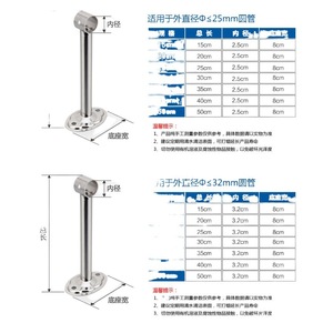 Barra Colgante de Acero Inoxidable 25/32, Montaje Superior, Estructura Permanente, Barra Colgante Reforzada para Balcón, para Tender Ropa - Product Image 3