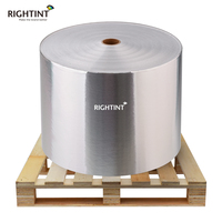 Flexographie en gros, rouleau de film adhésif en aluminium argenté de haute qualité 80 g/m², étiquette en rouleau jumbo flexo argenté