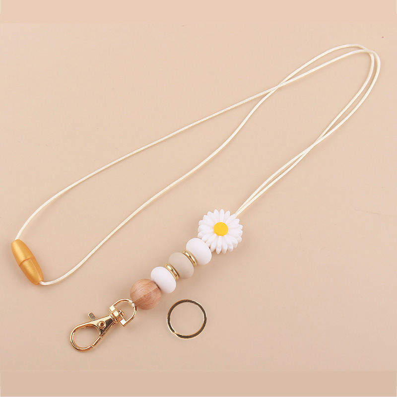 Pastel Rainbow Lanyard Keychain Rainbow Colourful Wristlet Strap ID Tag Badge Teachers Student Backpack Charm Accessories Gift Image 3