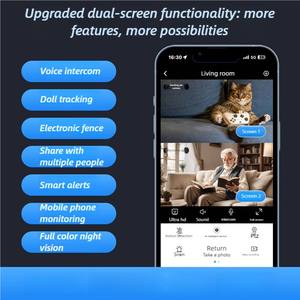 Caméra réseau intelligente V380 HD avec vision nocturne, moniteur intérieur sans fil WiFi pour bureaux, magasins, maisons, affichage à distance activé - Product Image 2