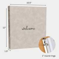 Porte-documents en cuir personnalisé avec logo pour Airbnb, format A4 A5, pour bienvenue à la maison, pour la famille, organiseur de documents, planificateur, classeur à 4 ou 3 anneaux