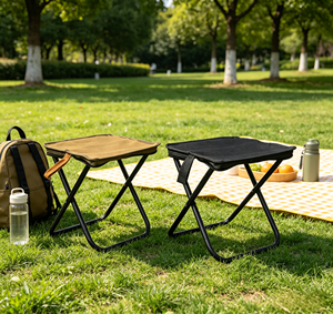 Outdoor Folding <b>Stool</b> 21x26x28cm Foldable <b>Portable</b> Garden Chair Camping Fishing <b>Stool</b> - Product Image 1