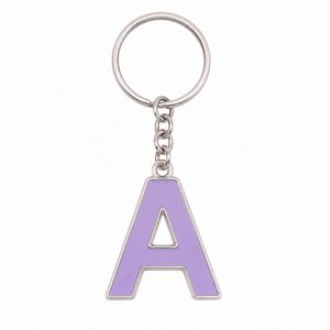 <b>Wholesale</b> Custom <b>Letter</b> Enamel Chain Simple Alphabet Key Ring Fashion Trend Jewelry Accessory Shop Metal <b>Keychains</b> - Product Image 2