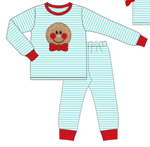 Kids Long Sleeve Striped <b>Pajama</b> Set <b>Christmas</b> Gingerbread Girl Sibling Outfit Clothing - Product Image 4