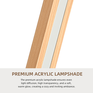 Lampadaire d'intérieur en bois massif, 140 cm, avec contrôle de température de couleur variable, certifié AU, idéal pour les salles d'exposition et les salles d'échantillons - Product Image 4