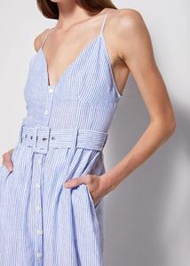 Robe décontractée longue à bretelles en Spandex/Polyester lavable, col en V, sans manches, pour femme, personnalisable OEM, écologique et unie, idéale pour l'été - Product Image 3