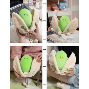 Jouet créatif en peluche amusant en forme de pistache 3D, adorable grain vert avec tissu ouvert, décoration de bureau à domicile pour enfants - Product Image 6