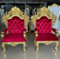 Chaise de trône royale de luxe en or durable à prix de gros, canapé de mariage