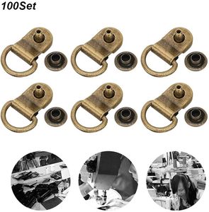 Crochets pour lacets de chaussures et bottes, œillets en D avec rivets, boucles en laiton pour sacs en cuir DIY - Product Image 6