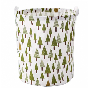 Panier à linge pliable grande capacité en coton et lin avec poignées, autoportant pour le rangement des vêtements - Product Image 1