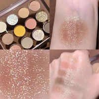 Vente en gros 12 couleurs poudre pressée caméléon haute pigmentation fard à paupières cosmétique lâche fard à paupières paillettes en vrac miroitant ombre à paupières