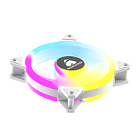 Ventilateur de châssis ARGB blanc 120 mm à double anneau lumineux, pales givrées, haute vitesse, grand débit d'air, faible bruit, pour PC de jeu
