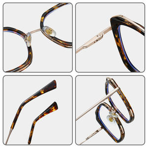 87264 Monturas de Gafas Ojo de Gato de Marco Completo con Protección Anti-Luz Azul, Lentes de Acetato Unisex TR90 y Patillas Metálicas con Resorte - Product Image 1