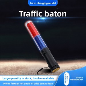 Bâton de signalisation routière LED fluorescent rechargeable multifonction 26 cm, rouge et bleu, pour la circulation routière - Vente en gros usine - Product Image 6