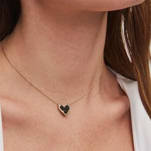 Collana Personalizzata all'Ingrosso con Catena a Corda in Ottone e <span class=keywords><strong>Argento</strong></span> a Lunghezza Regolabile Placcata Oro 14K con Cristallo di Quarzo Rosa Pietra Naturale a Cuore - Product Image 2
