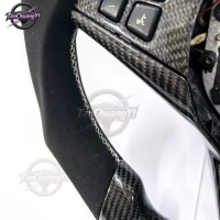 Volant de voiture en fibre de carbone avec éclairage LED et palettes de changement de vitesse pour BMW E60 E61 E62 E63 2005-2010