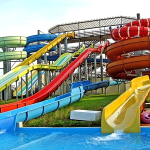 Ngoài trời và trong nhà công viên nước thiết bị-sợi thủy tinh kết hợp cầu vồng trượt cho hồ bơi nước chơi Cấu trúc ống trượt - Product Image 5